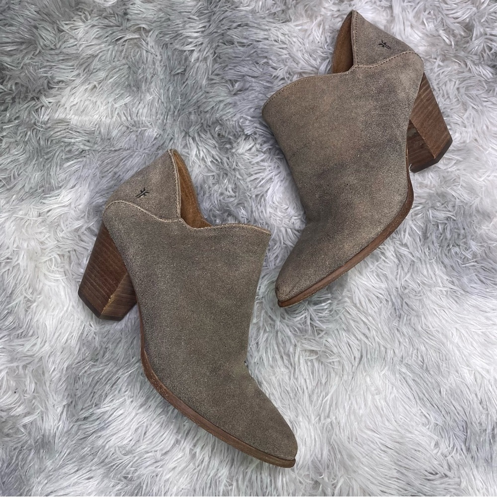 Frye Taupe Suede Ankle Boots